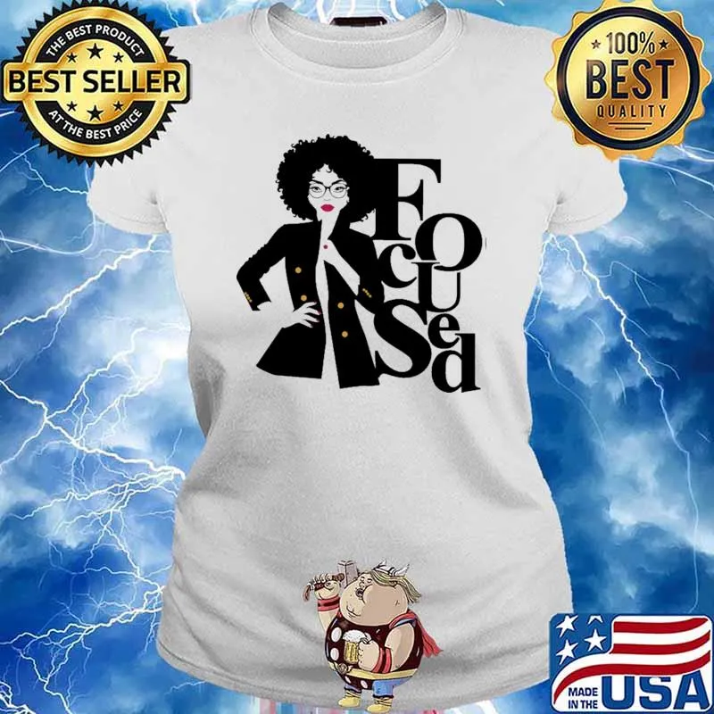 Focused The Curly Haired Girl In Vest Shirt Ladies tee