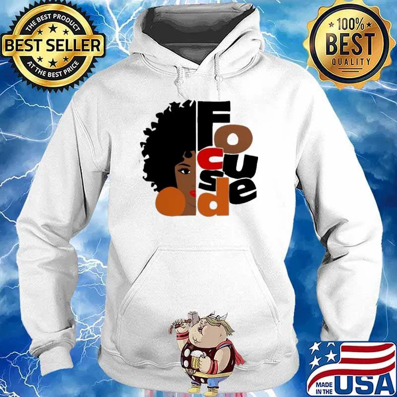 Focused The Curly Haired Girl With Orange Earrings Shirt Hoodie
