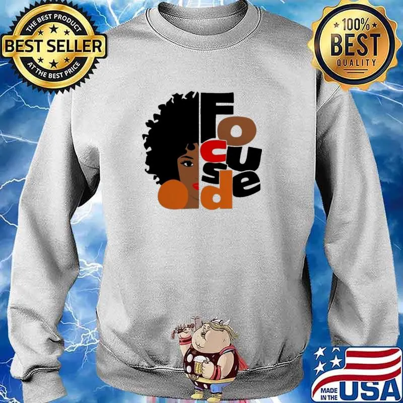 Focused The Curly Haired Girl With Orange Earrings Shirt Sweater