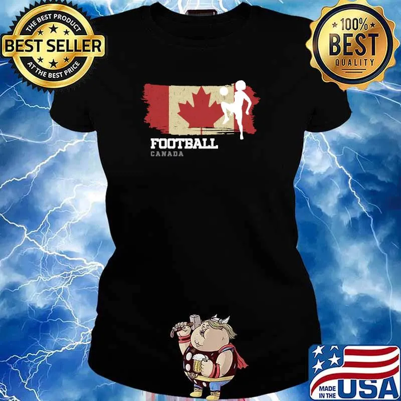 Football Canada Flag Football Team Soccer Player T-Shirt Ladies tee