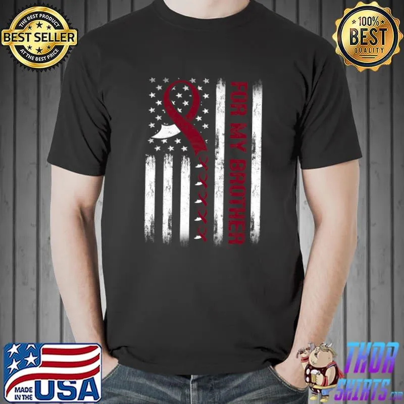 For My Brother Head & Neck Cancer Awareness Flag T-shirt