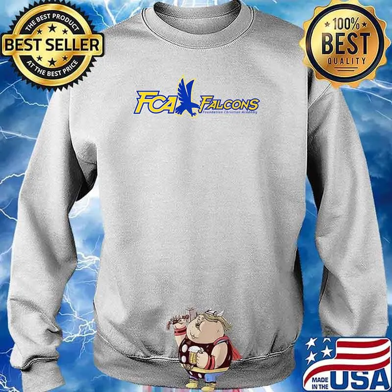 Foundation Christian Academy FCA Falcons Large Logo Raglan Baseball T-s Sweater