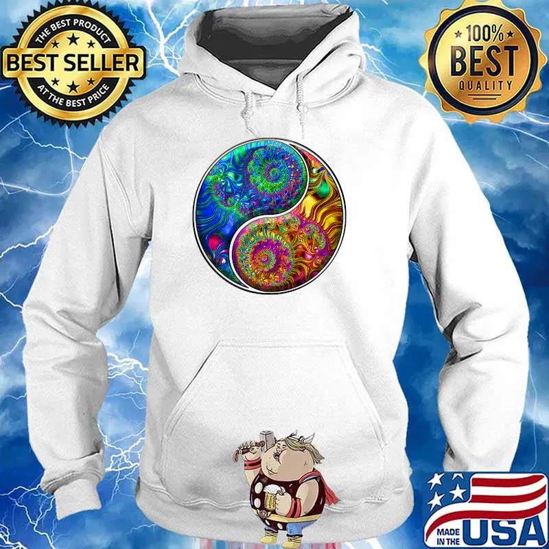 Fractal Yin Yang Yoga T-s Hoodie