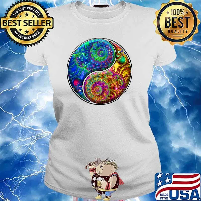 Fractal Yin Yang Yoga T-s Ladies tee