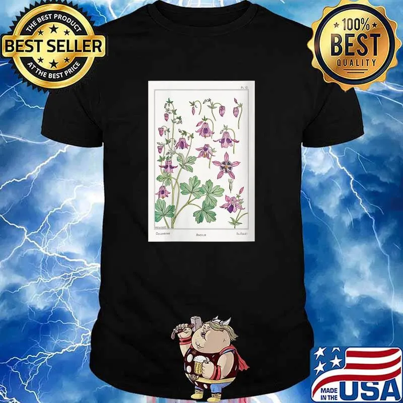 French Nouveau Art Columbine Plant Maurice Pillard Verneuil T-Shirt