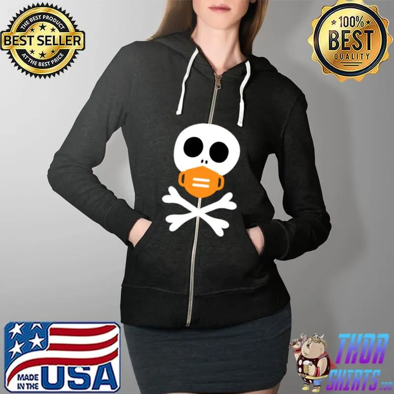 Funny Cute Halloween Skull wearing Mask T-s Full Zip Hooded