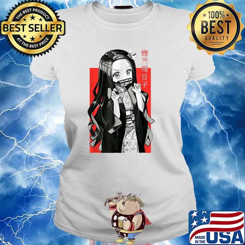 Funny Gaming Cute e-Girl Kimetsus no Yaibas-Nezukos Japnese T-Shirt Ladies tee