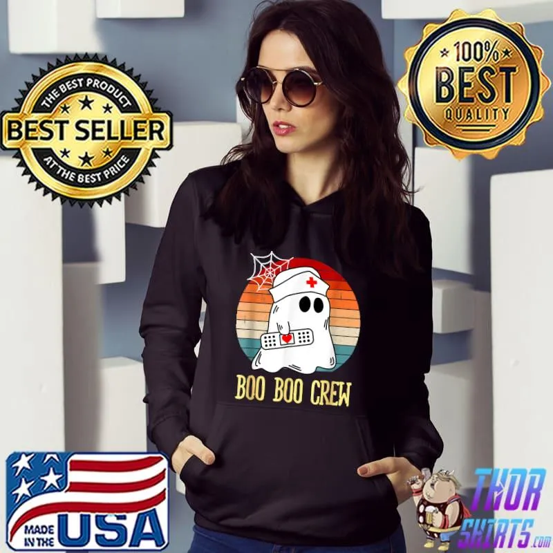 Funny Halloween Costume Boo Boo Crew Nurse Ghost T-Shirt Hoodie