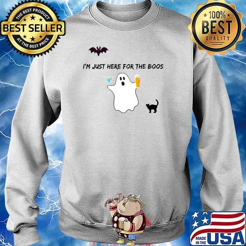 Funny Halloween Ghost Clothing I'm Just Here For The Boos Premium T-Shirt Sweater