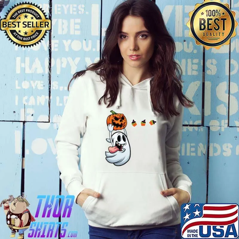 Funny Halloween Pumpkin Jack O Lantern Eating Candy Corn Classic T-Shirt