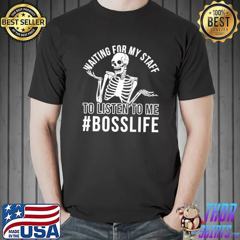 Funny National Boss Day Waiting For My Staff Employer Premium T-Shirt