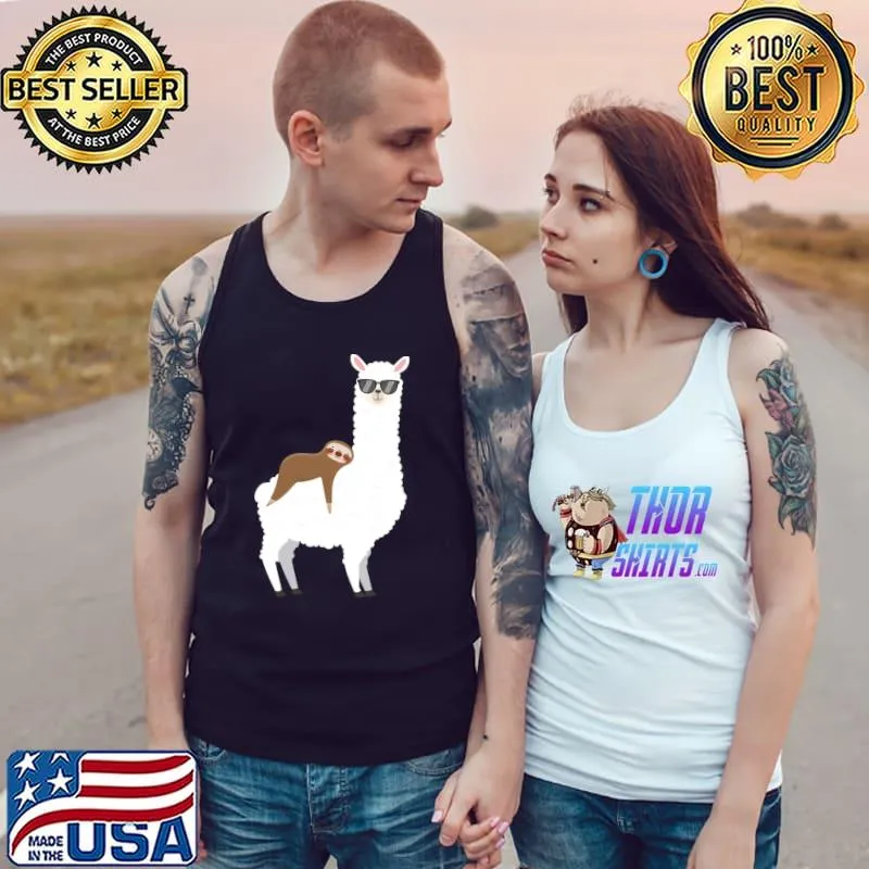 Funny Sloth Sleeping On Llama Alpaca Cute Animal Lover T-s Tank Top