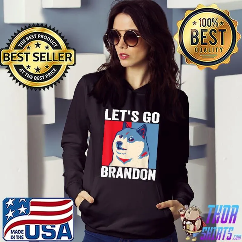 Funny Vintage Shiba Inu Dog Let's Go Brandon Meme T-Shirt