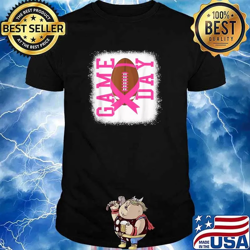 Game Day Breast Cancer Awareness Pink Football T-Shirt