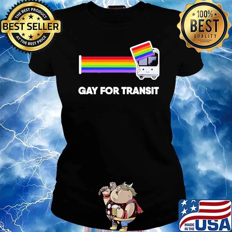 Gay for Transit bus LGBT s Ladies tee