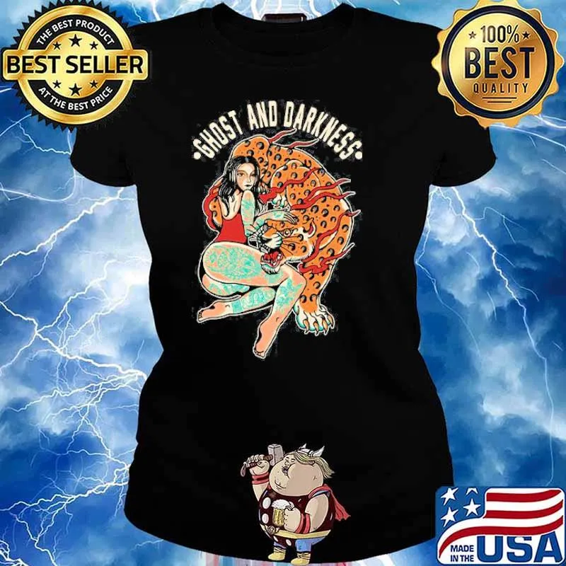 Ghost And Darkness Tattoos Girl Lepoard Shirt Ladies tee