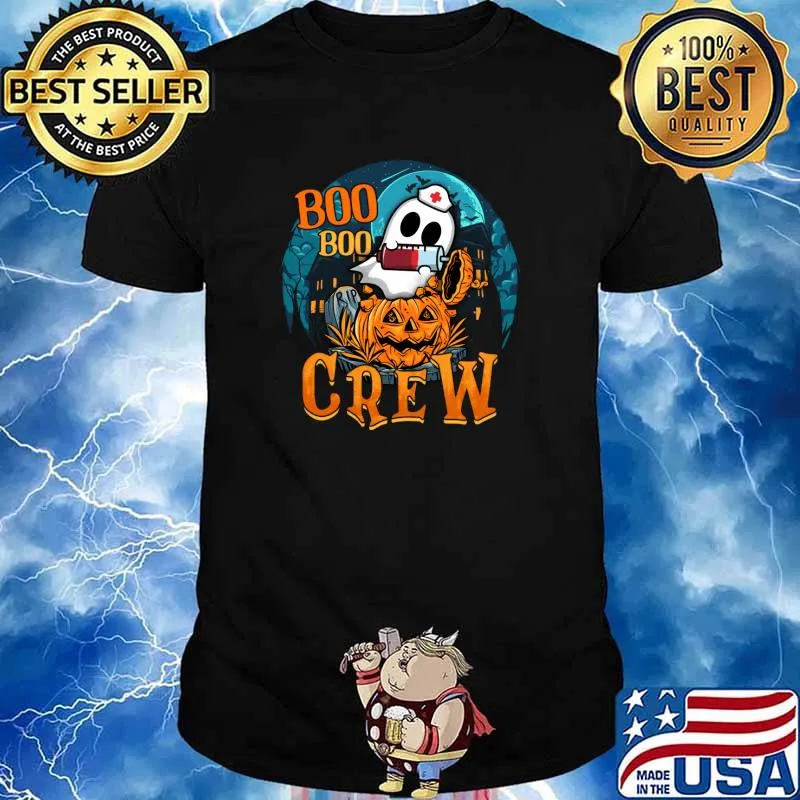 Ghost Nurse Boo Boo Crew Happy Halloween Funny Pumpkin T-Shirt