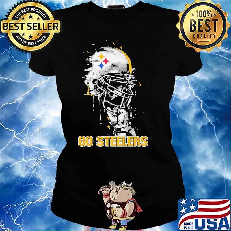 Go Steelers Football Helmets Shirt Ladies tee