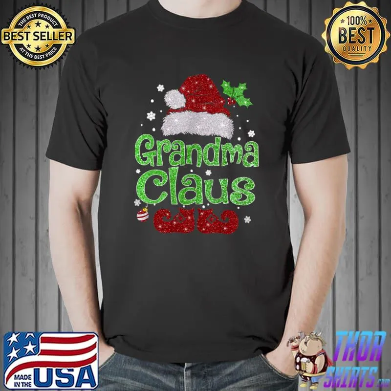 Grandma Claus Shirt Christmas Pajama Family Matching Xmas T-shirt
