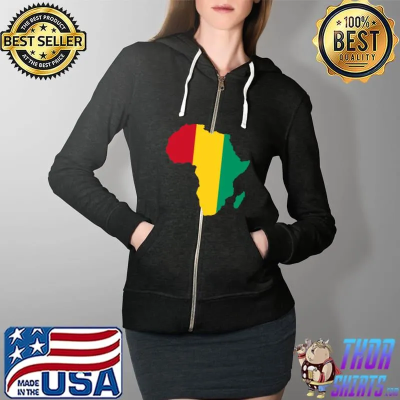 Guinea Flag Africa Continent Silhouette Gift for Guineans T-s Full Zip Hooded