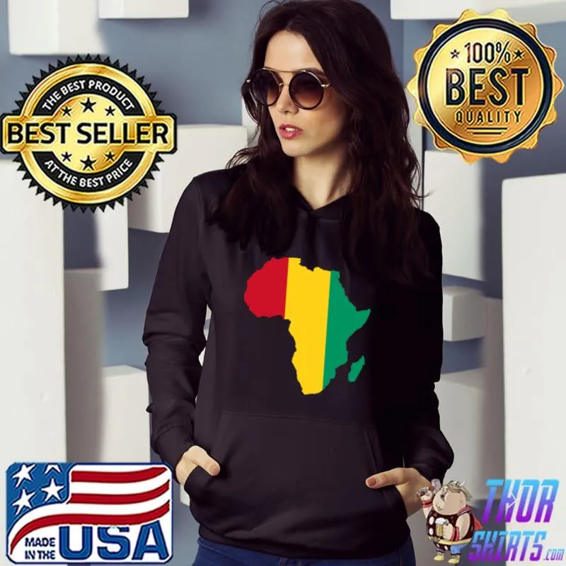 Guinea Flag Africa Continent Silhouette Gift for Guineans T-shirt