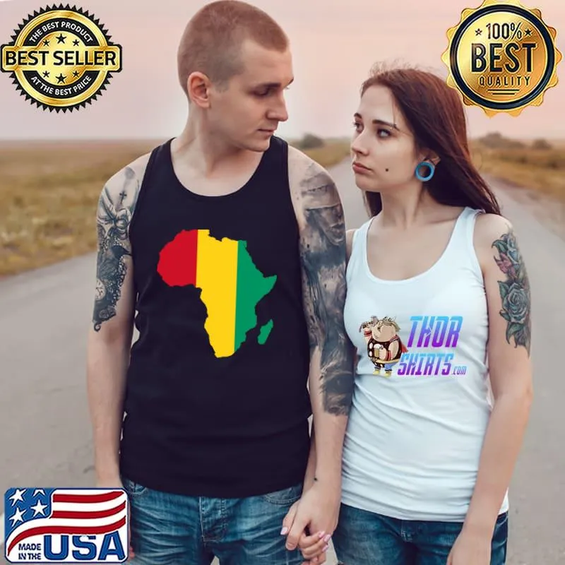 Guinea Flag Africa Continent Silhouette Gift for Guineans T-s Tank Top