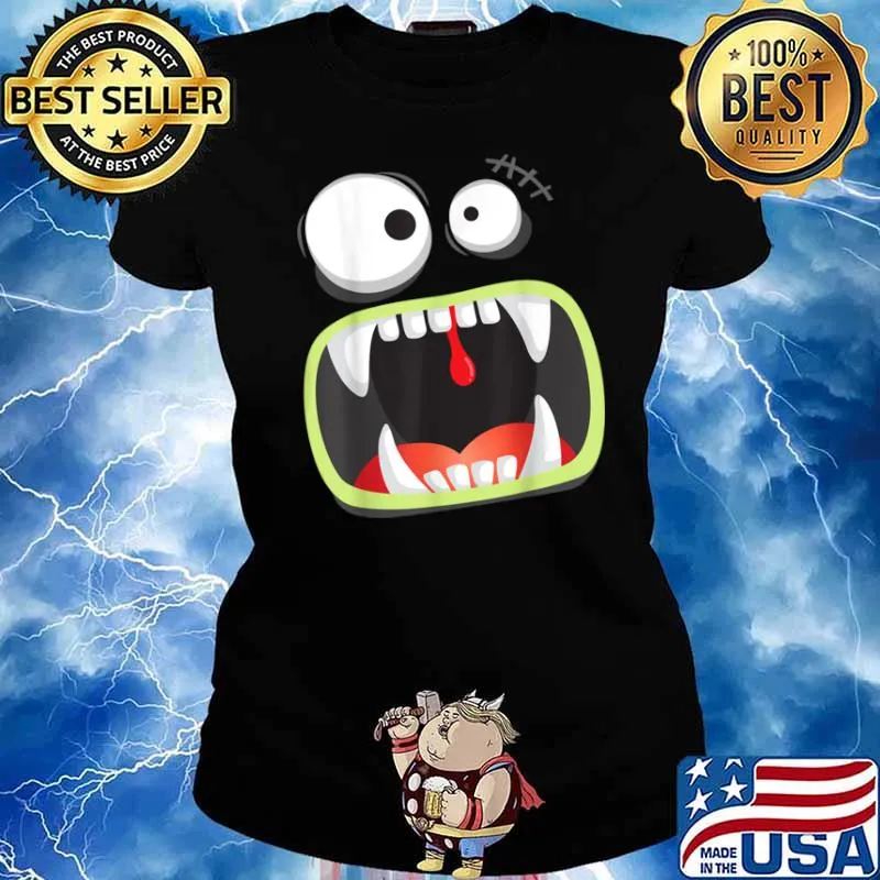 Halloween Big Monster Face Party Shirt Ladies tee