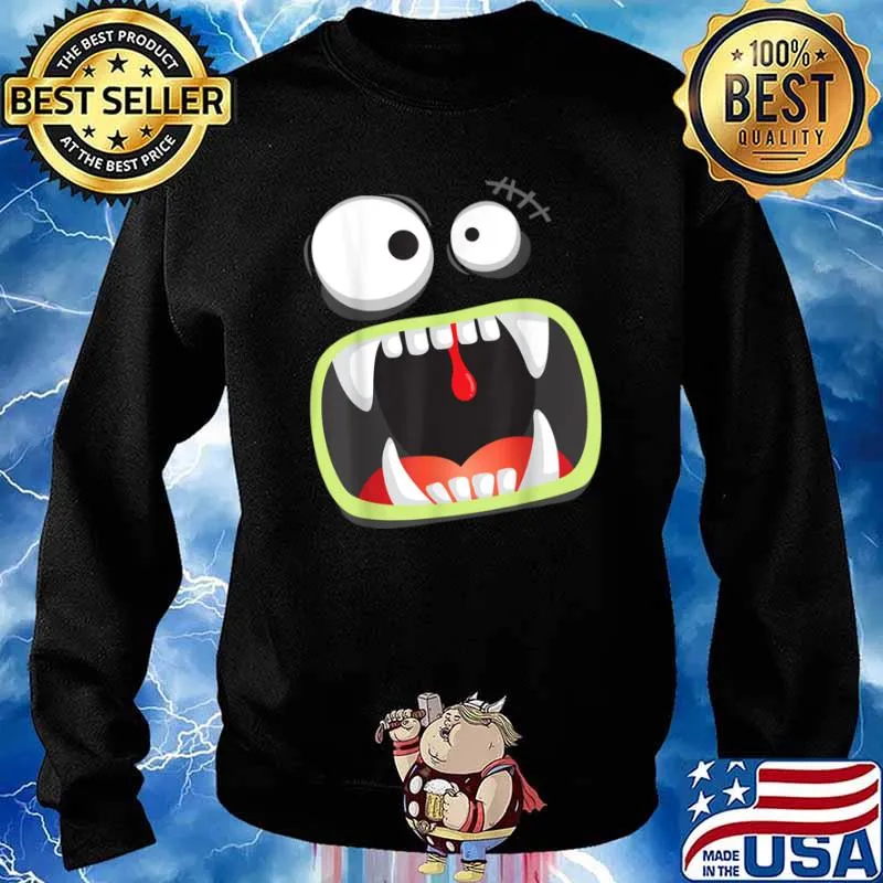 Halloween Big Monster Face Party Shirt Sweater