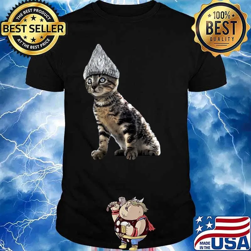 Halloween Cat Tin Foil Hat Shirt