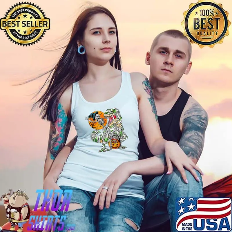 Halloween cloths, costume for women, Skeleton T Rex dinosaur T-Shirt Tank Top