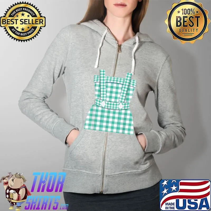 Halloween Dorothy Plaid Dress Costume T-Shirt Full Zip Hooded