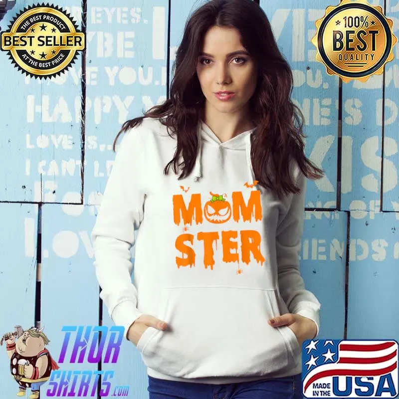 Halloween Momster Shirt Women Halloween Mom Costume Pumpkin T-Shirt Hoodie