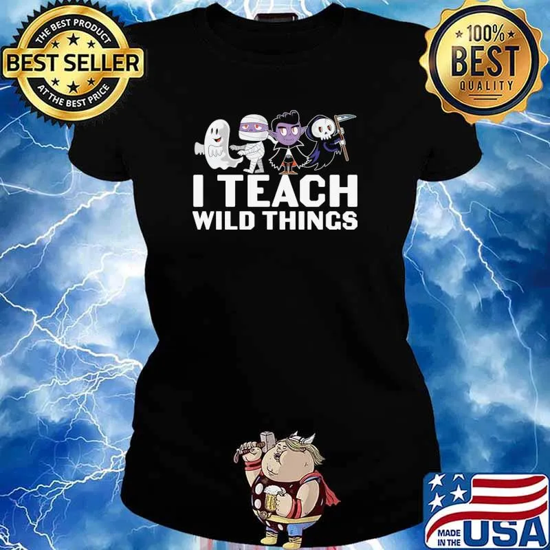 Halloween Monster I Teach Wild Things T-Shirt Ladies tee