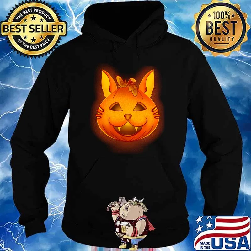 Halloween Pumpkin cat T-Shirt Hoodie
