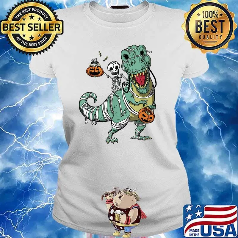 Halloween Shirts for Boys Kids Dinosaur T rex Mummy Pumpkin T-Shirt Ladies tee
