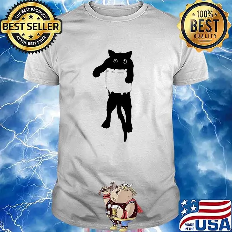 Hang loose black cat pocket art Classic T-Shirt