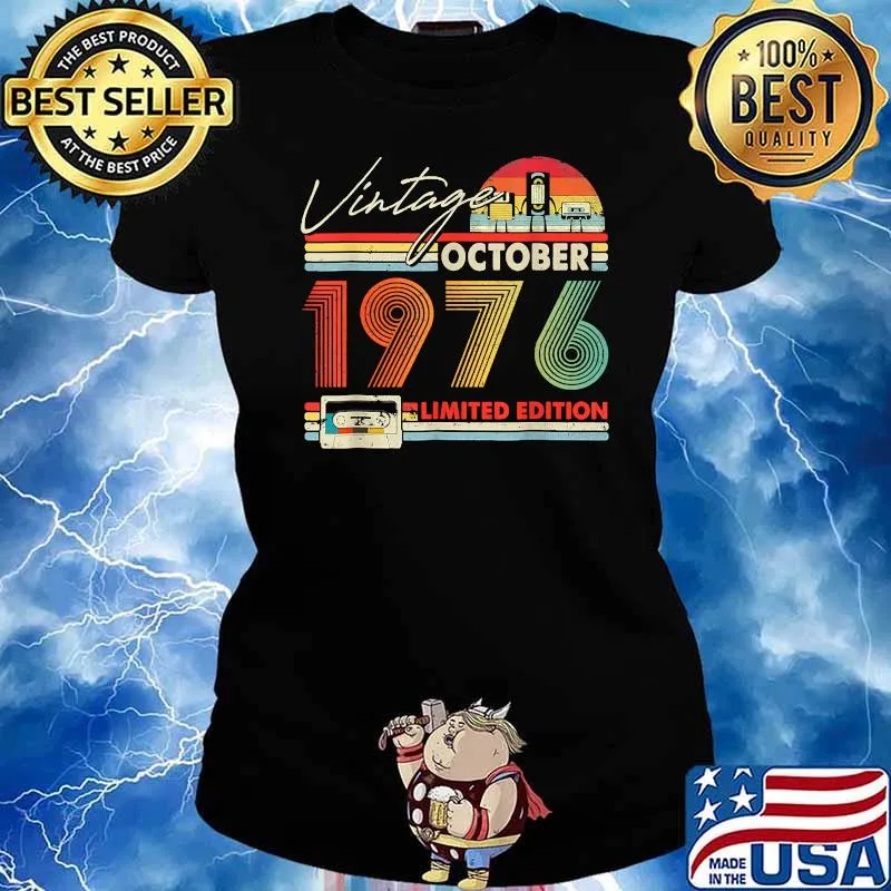Happy 45th Bday Vintage October 1976 Shirt 45 Years Old T-Shirt Ladies tee