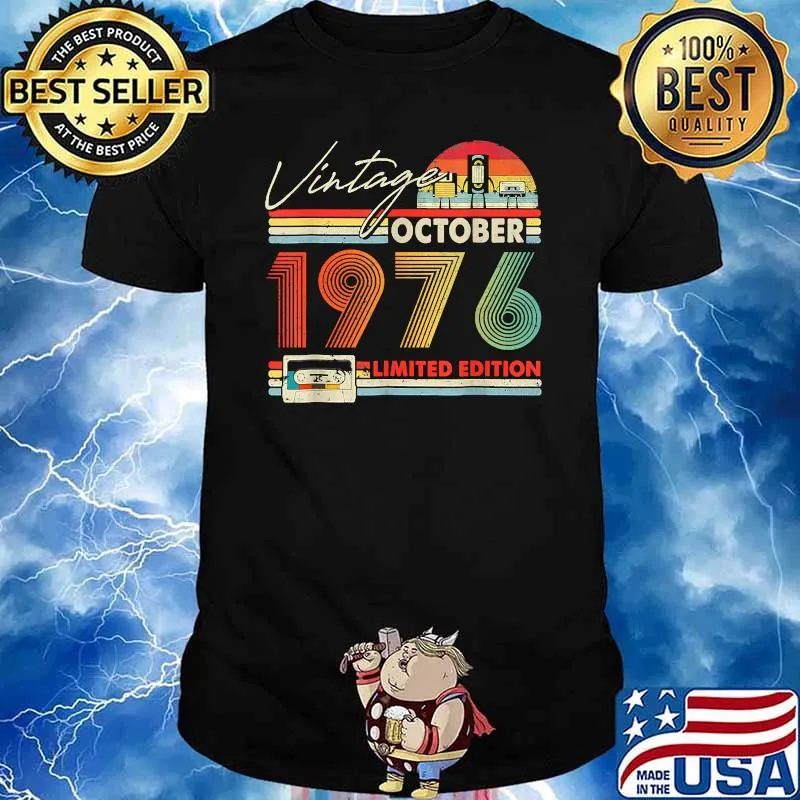 Happy 45th Bday Vintage October 1976 Shirt 45 Years Old T-Shirt