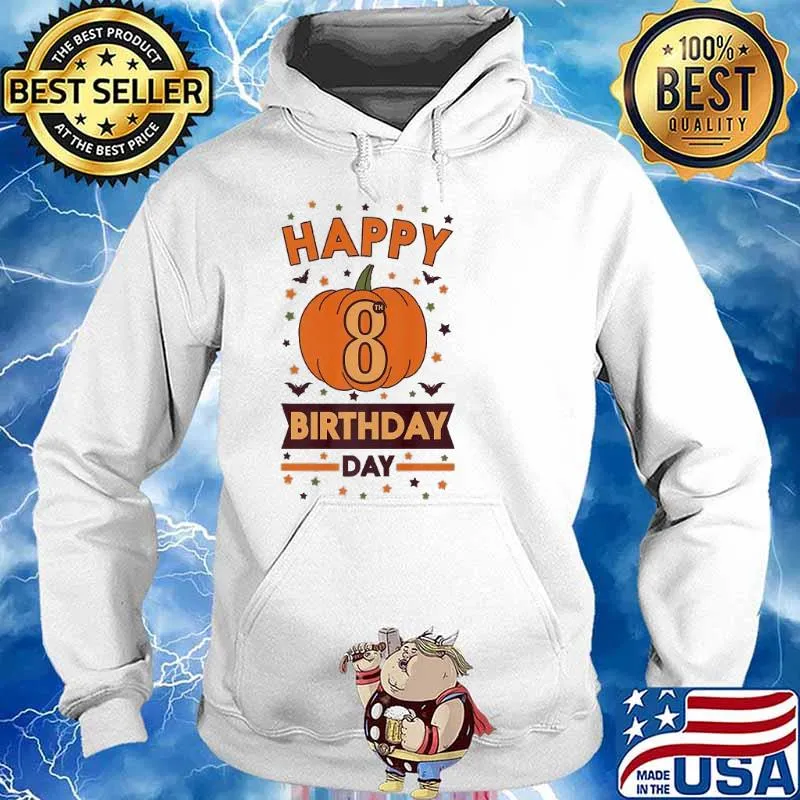 Happy 8Th Birthday Pumpkin Halloween Shirt Hoodie