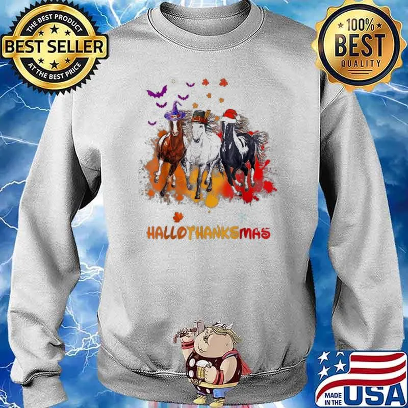 Happy HalloThanksMas The Horse The Bat Shirt Sweater