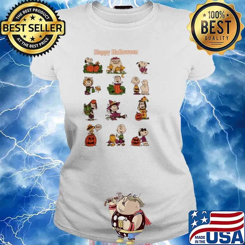 Happy halloween snoopy and charlie s Ladies tee
