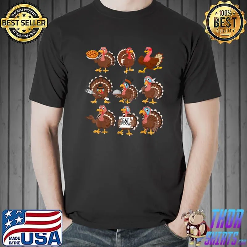 Happy Thanksgiving Turkey Day Girls Boys Kids Toddler Turkey T-Shirt