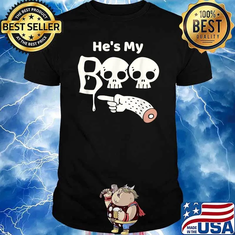 He's My Boo Halloween Matching Couples T-Shirt