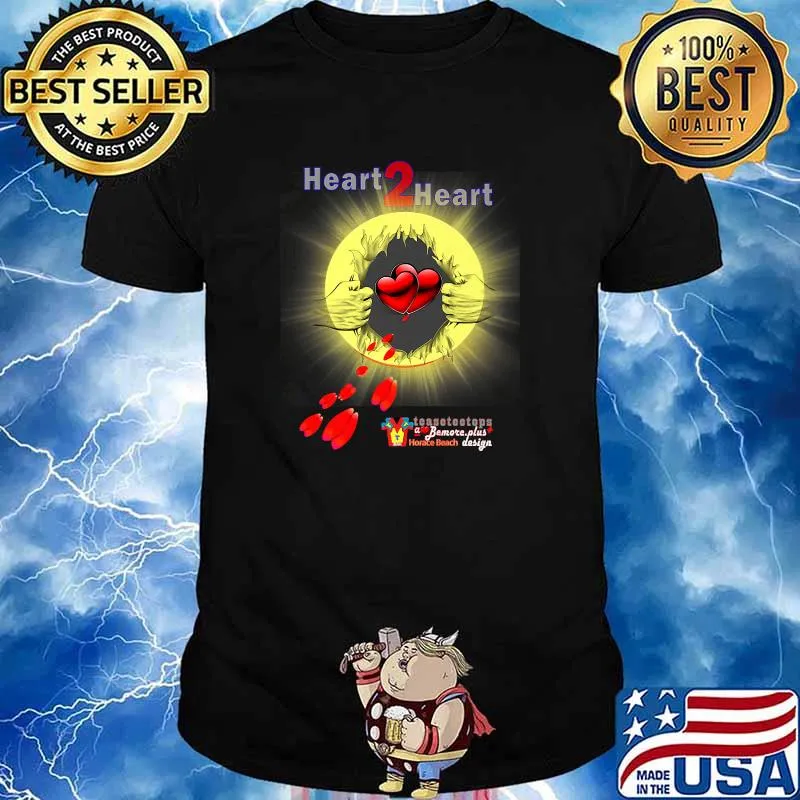 HEART 2 HEART, teaseteetops a bemore plus horace beach design T-Shirt