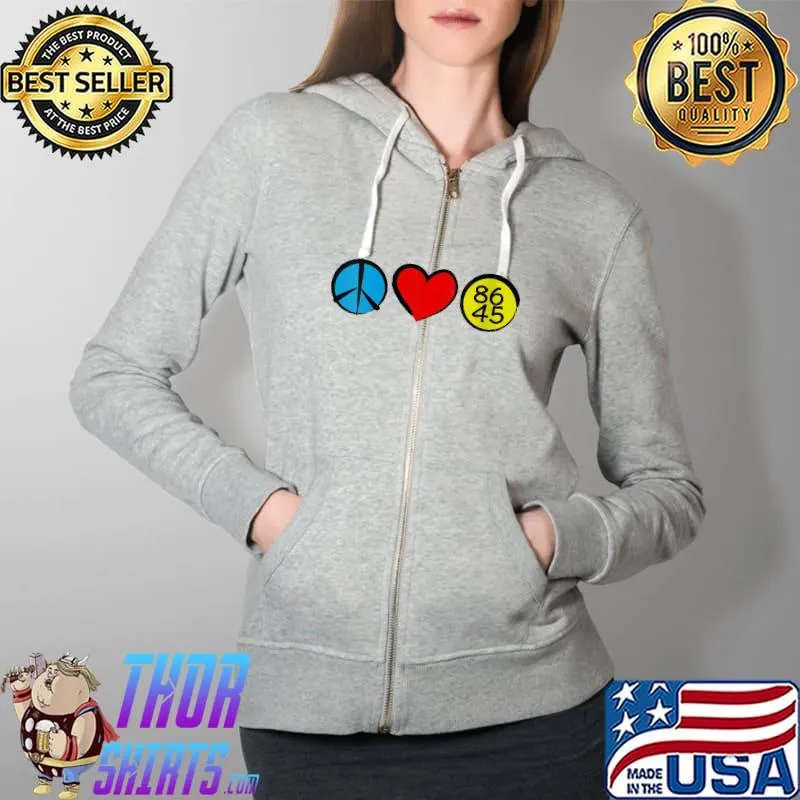 Heart 8645 Impeach Trump Shirt Full Zip Hooded
