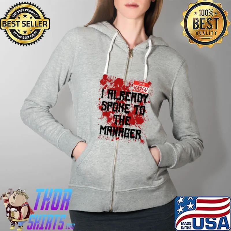 Hello My Name Is Karen Bloody Funny Halloween Costume T-Shirt Full Zip Hooded