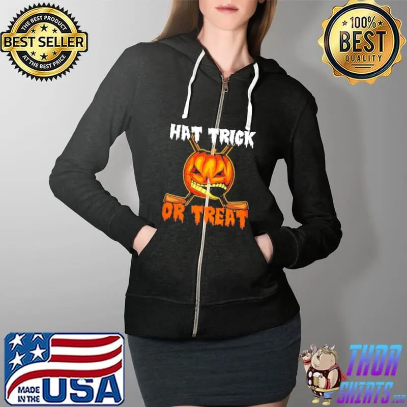 Hockey Halloween hat trick or treat s Full Zip Hooded