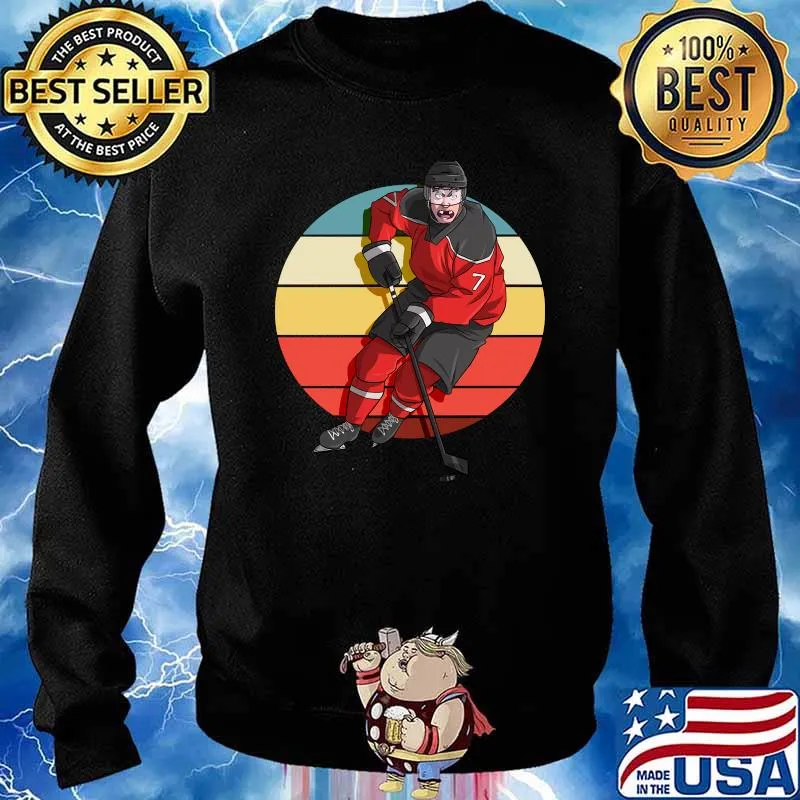 Hockey Player Ice Skating Fan Jersey Vintage T-Shirt Sweater