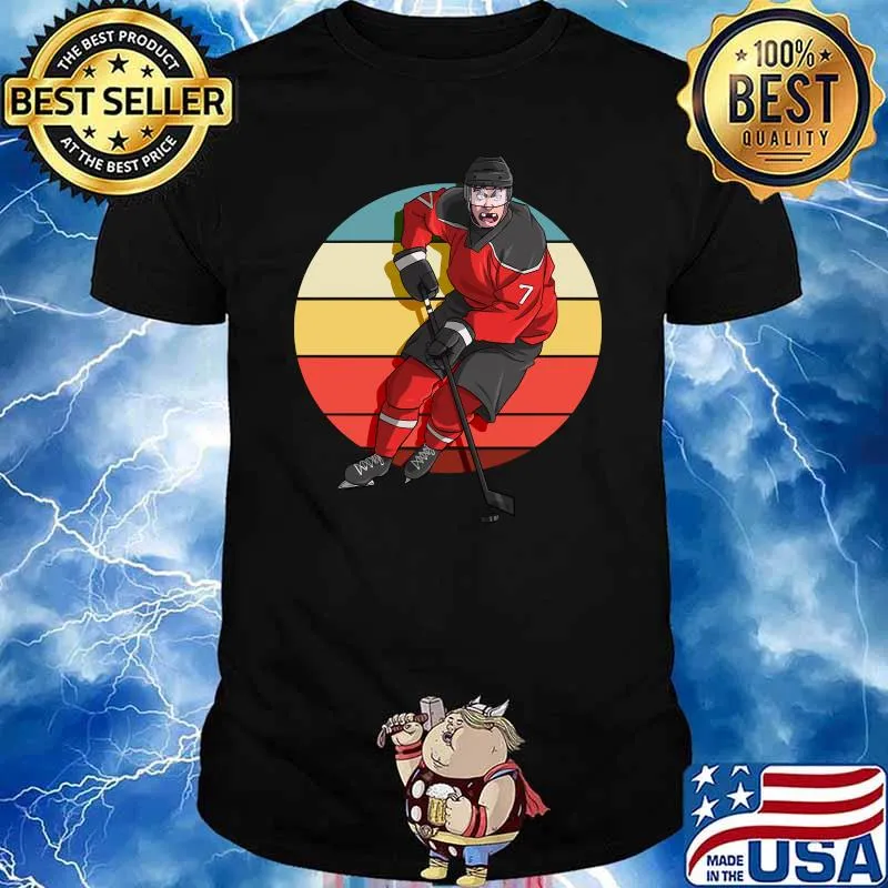 Hockey Player Ice Skating Fan Jersey Vintage T-Shirt