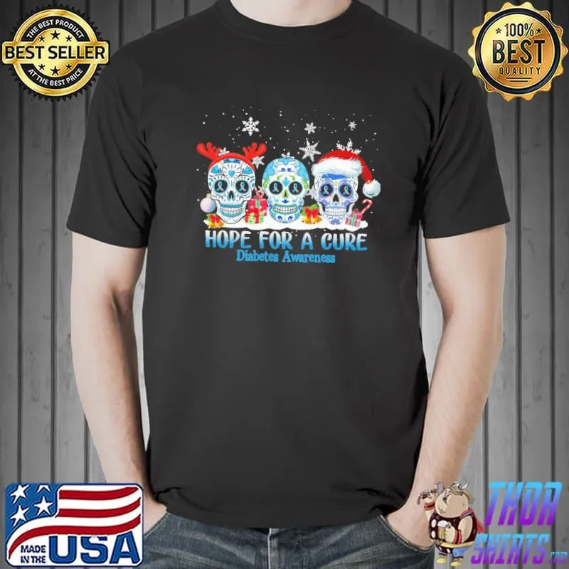 Hope for a cure diabetes awareness sugar skull reindeer santa christmas s Unisex